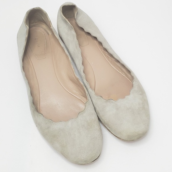Chloe Shoes - Chloe Suede Plonge Lamb Ballet Flats shoes